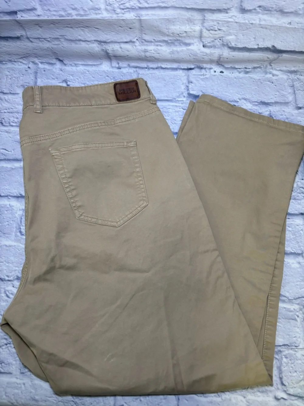 Peter Millar Crown Pants Mens 40x28 Crown Sport Five Pocket Khaki Cotton Canvas